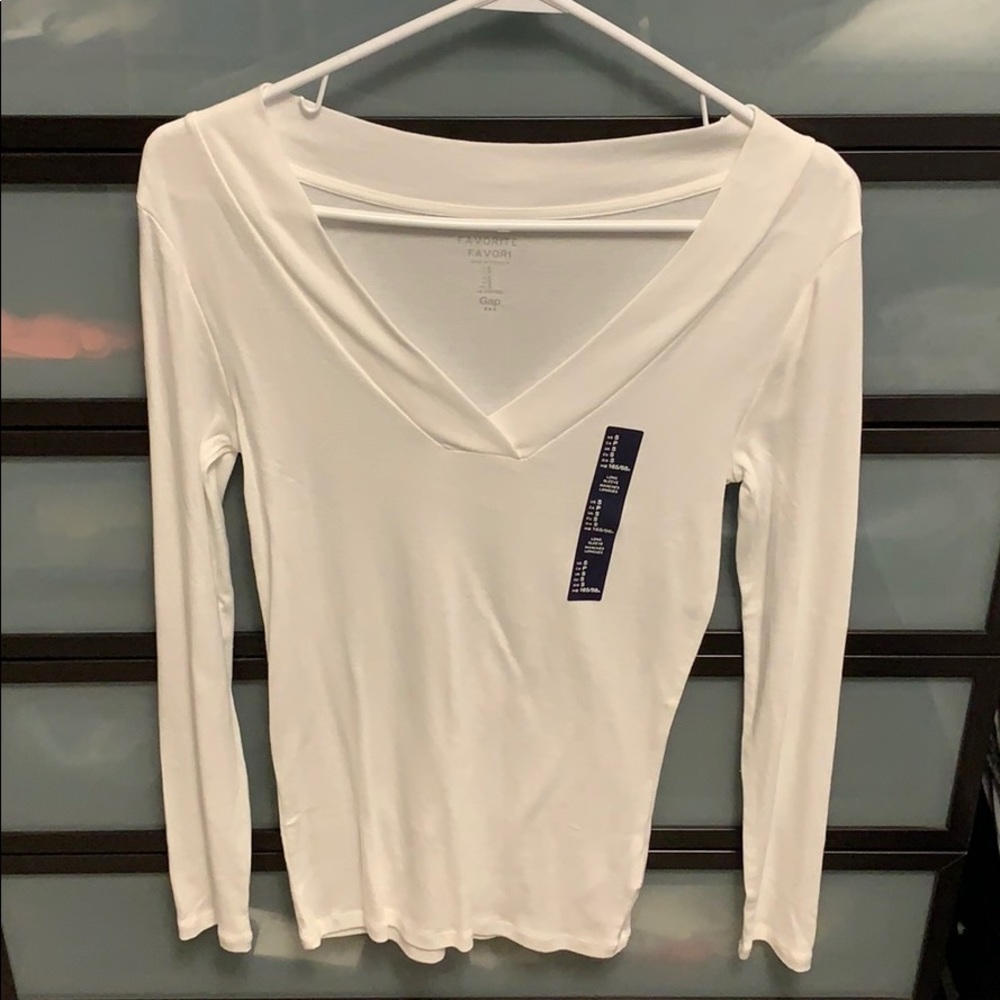 Gap plain white long sleeve